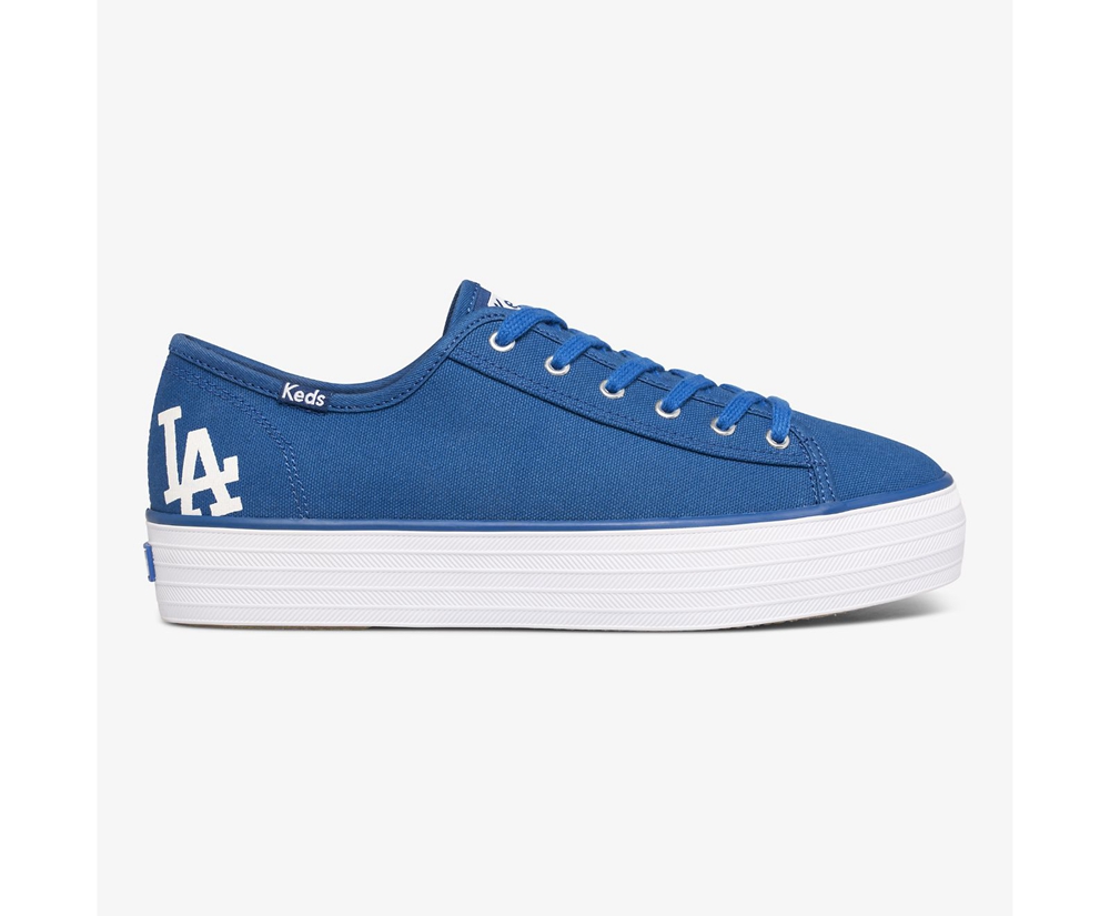 Womens Keds Sneakers - Triple Kick MLB® - Blue - 3719-ZSHKM